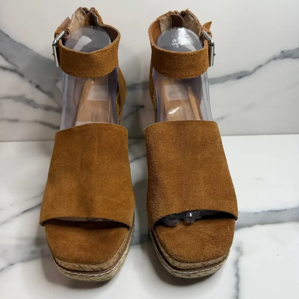 Dolce Vita Women's Brown Suede Otto Sandals Sz 10 Platform Wedge Festival Boho